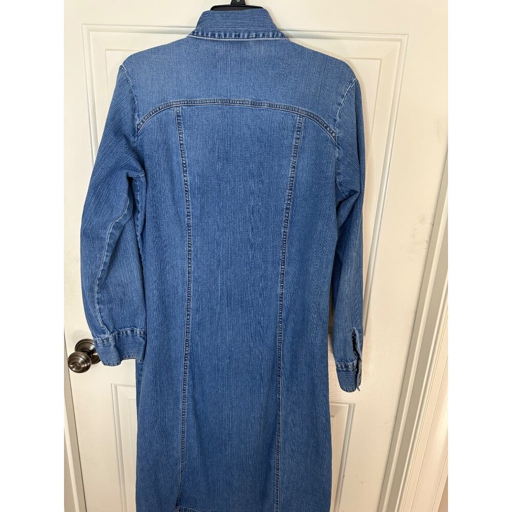 Vintage Levis Womens Western Large Denim Button-Down Long Sleeve Shirt Dress EUC - Picture 8 of 9
